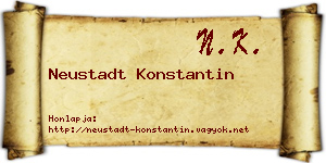 Neustadt Konstantin névjegykártya
